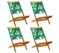 Garden Chairs Outdoor Chair Dining Chair Solid Wood Acacia and Fabric vidaXL