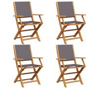 Garden Chairs Outdoor Chair Dining Chair Solid Wood Acacia and Fabric vidaXL