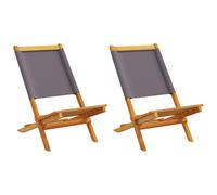 Garden Chairs Outdoor Chair Dining Chair Solid Wood Acacia and Fabric vidaXL