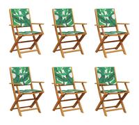 Garden Chairs Outdoor Chair Dining Chair Solid Wood Acacia and Fabric vidaXL