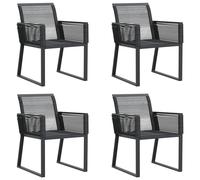 Garden Chairs Outdoor Chair Patio Dining 4 pcs Black Poly Rattan vidaXL