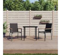 Garden Chairs Outdoor Chair Seat Armchair Black Textilene and Steel vidaXL