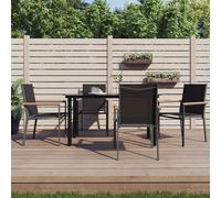 Garden Chairs Outdoor Chair Seat Armchair Black Textilene and Steel vidaXL