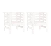 (white pine) vidaXL Garden Chairs Outdoor Chair Seat Patio Armchair 2 pcs Solid Wood Pine
