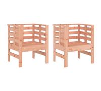 (natural douglas) vidaXL Garden Chairs Outdoor Chair Seat Patio Armchair 2 pcs Solid Wood Pine