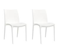 vidaXL Garden Chairs 2 pcs White 50x46x80 cm Polypropylene, White