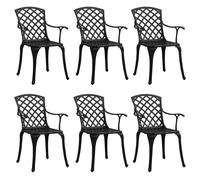 Garden Chairs Patio Outdoor Chair Dining Chair 6 pcs Cast Aluminium vidaXL