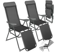 tectake Garden Chairs Set Of 2 Jana in Dark Grey | Size: 2 Seater TECTAKE Dark Grey 2 Seater