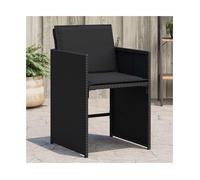 Garden Chairs Set of 4 Black PE Rattan Folding High-Back Cushions 50.5x54x79 cm