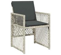 Garden Chair Mix Beige PE Rattan 50.5x54x79cm Powder-Coated Steel Foldable Seat