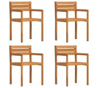 Garden Chairs 4pc Natural Solid Acacia Wood 50x53x80 cm Oil-Finished Outdoor Set