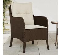 Garden Chairs With Cushions 2 Pcs Brown Poly Rattan