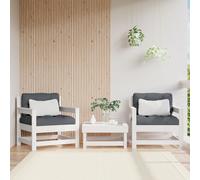 Garden Chairs with Cushions 2 pcs White Solid Wood Pine Berkfield Home White One Size
