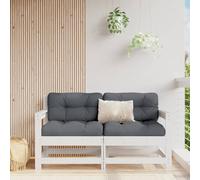 Garden Chairs with Cushions 2 pcs White Solid Wood Pine Berkfield Home White One Size