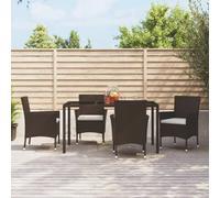Garden Chairs With Cushions 4 Pcs Brown Poly Rattan