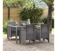 Garden Chairs with Cushions 4 pcs Light Grey Poly Rattan Berkfield Home Multi One Size