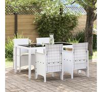 Garden Chairs with Cushions 4 pcs White Poly Rattan Berkfield Home Multi One Size