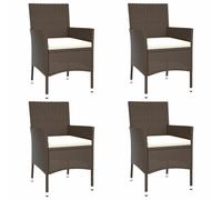Garden Chairs with Cushions Poly Rattan Garden Seating Outdoor Seating vidaXL