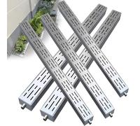 Garden Channel Drainage Kit, 39.4in Stainless Steel Channel Drainage System with Removable Drain Cover, Yard Pool Farm Deck Trench Drainage Grates with End or Outlet(Yes,5_15X8CM/5.9X3.2IN)