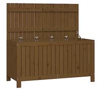 Garden Chest Honey Brown Solid Pine Wood 121 x 55 x 64 cm Weatherproof Garden Box with Lots of Storage Space for Balcony Patio and Outdoor Use