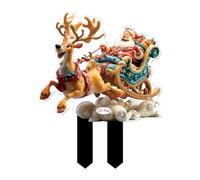 Garden Christmas Inserts, Decorative Outdoor Signs, Christmas Party Items, 2D Flat Acrylic for Pots, Streets, Porches, Courtyards and Gardens, Testive Festive Ornament