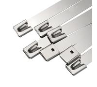 Garden Clearance Deals, 10 20 50 Pcs 10mm 0.39 Inch 304 Stainless Steel Cable Twist Tie Lock Metal Zip Wrap Coated Metal Detectable Cable Tie10PCS,(10x400mm)