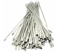 Garden Clearance Deals, 100 Pcs Multi Purpose Locking Cable Metal Zip Ties Self Locking Stainless Steel Cable Tie Loop Wire Zip Ties Set(4.6mm X 200mm)