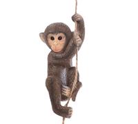 Garden Climbing Monkey on Rope Figurine,Monkey Hanging Ornament,Resin Animal Statue,Outdoor Animal Decor