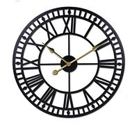Garden Clock Weatherproof Outdoor Roman Numerals Indoor and Outdoor Wall Clocks Precise Damper Pendant Made of Metal Wall Clock Outdoor Clock Decorative Wall Clock Battery Operated XL Wall