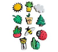 Garden Clog Charms Gardening Shoe Clip Sun Soil Spade Plants Flower Insects Butterfly Bee Watering Can Nature Green Thumb Floral Accessories Spring (10 Pack Plant Mix)