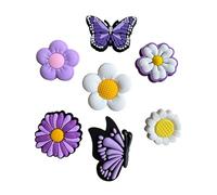 Garden Clog Charms Gardening Shoe Clip Sun Soil Spade Plants Flower Insects Butterfly Bee Watering Can Nature Green Thumb Floral Accessories Spring (7 Pack Purple)