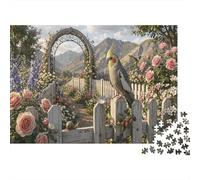Garden Cockatiel 1000 Piece Puzzle Spring Flower Path Home Decor Senior Leisure Enthusiasts Brain Training Retirement Gift for Grandparents 70x50cm/1000pcs
