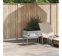 Garden Coffee Table 80x40x37cm Beige Poly Rattan Top Outdoor Powder-Coated Steel