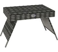 Garden Coffee Table Rattan Rectangular Outdoor Patio Foldable Steel Frame