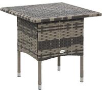 Outsunny PE Rattan Outdoor Coffee Table – Hand-woven, Plastic Board Top – Mixed Grey