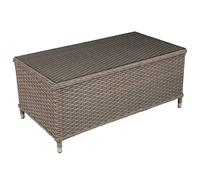 Chester Rattan Wicker Outdoor Coffee Table with Tempered Glass Top - DG71