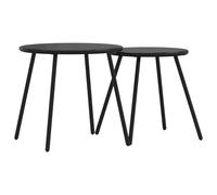 Garden Coffee Tables Dining Table 2 pcs Round Black Powder-coated Steel vidaXL