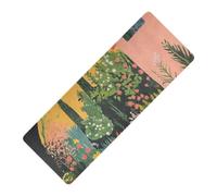 Garden Colorful Flowers Art printed washable yoga mat Thick 1 mm for exercise non slip, with yoga mat storage tapete para ejercicio 71x26 inches