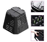 Garden Compost Bin 480L Black Weather Resistant Waste Converter Outdoor