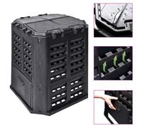Garden Compost Bin 480L Black Weather Resistant Waste Converter Outdoor