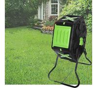 Garden Compost Bin - 70L with Sliding Door & Steel Frame for Quick Fertile Soil Creation Outdoor Composting Solution for Sustainable Gardening and Waste Recycling