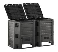 Garden Composter Black 1600 L Recycled Composting Bin Compost Converter vidaXL