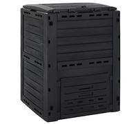 Garden Composter Black 280 L Polypropylene Compost Container with Ventilation and Lid, Thermal Composter for Organic Waste, Leaves, Lawn Cutting, Kitchen Waste for Humus and Mulch Production