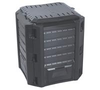 Garden Composter Compost Bin Frostproof 380L Black 72x82x72 cm