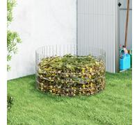 Garden Composter Silver Galvanised Steel Ø100x50cm Mesh 10x5cm Rustproof Durable