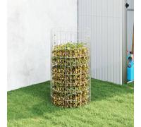 Garden Composter Silver Galvanised Steel Ø50x100cm Mesh 10x5cm Rustproof Sturdy.