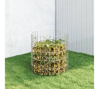 Garden composter silver galvanised steel Ø50x50cm mesh 10x5cm rustproof 3.5mm UV