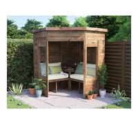 Garden Corner Arbour with Glazed Panels, W1.8m x D1.8m / W6' x D6', Pressure Treated, Apocallipo - Dunster House