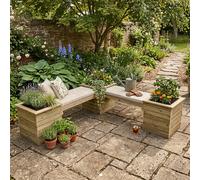 Garden Corner Planter Bench - Timber Wood