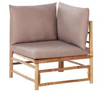 Beliani Garden Corner Section Cerreto Bamboo Wood Taupe